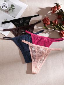 5 chiếc quần lót dây ren hoa thời trang nữ - Nhiều màu - Xem 2