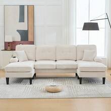 Sofas & Couches - Beige + Linen + 4 Seat + Foam - View 7