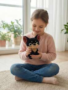 1pc Funny Chihuahua Dog Plush Doll, Small Chihuahua Desktop Pet Decor, Children's Festival Gift - Multicolor - View 7