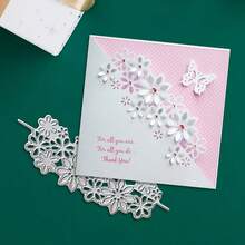 1pc Creative Lace Flower, Butterfly Metal Cutting Die, Suitable For DIY Scrapbooking, Embossing, Handmade Card Making, Gift Card Crafting - A - View 5