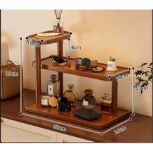 1 chiếc kệ gỗ nhiều tầng, kiểu dáng tối giản Nhật Bản, dùng để đựng đồ dùng pha cà phê và phụ kiện. - màu nâu - Xem 9