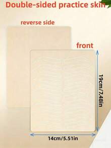 3/5pcs Microblading Practice Skin, Latex-Free Eyebrow Tattoo Skin For Microblading Practice, Makeup Skin, Silicone Skin Sheets - Apricot - View 5