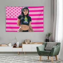 Tara Celebrity And Decorations Stuff American Pink Flags Wall Funny Tapestry Hanging Yummy Merch For Dorm Bedroom Decorative Aesthetic Tapestries - White 1pc - View 4