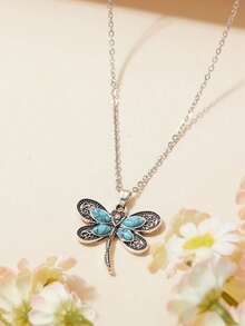 1件波西米亚风蜻蜓仿绿松石吊坠项链，女士派对首饰配饰 - 蜻蜓 - 查看 4