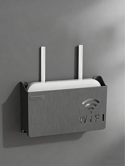 Easy Installation Wireless Router Wall Mount Bracket, WIFI Router Storage Box, Home Decor Wall Mounted, No Drilling Required Wall Mounted Storage Box, Polished Surface, Multi-Functional Home & Office Organizer With Hook, Bedroom Wall Decor