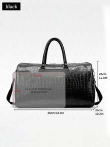 1 pieza Bolsa de viaje de fin de semana para hombres, bolso de mensajero de gran capacidad con diseño de estampado de tiburón, bolso de mano, bolso deportivo casual de moda, bolso de hombro para viajes, de piel de PU resistente a los arañazos, bolsa de equipaje para deportes, camping y viajes, bolsa de senderismo - Multicolor - Ver 6