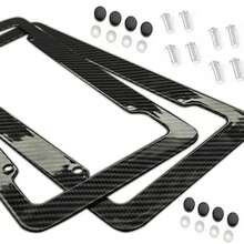 Nuevo marco Universal para matrícula, 30x15CM, 1/2 Uds., patrón de carbono, soporte de marco para matrícula de plástico con Kits de tornillos estándar - 1 juego - Ver 2