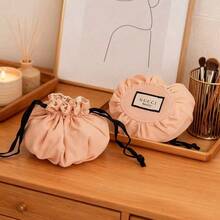 Gucci Bolsa de cosméticos con cordón de satén antiguo, textura de satén suave, portátil. - Rosa - Ver 5