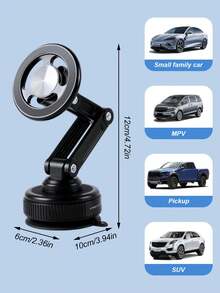 360°可调节车载手机支架，带吸盘和磁性底座，兼容 MagSafe和安卓手机，可折叠仪表盘/挡风玻璃支架，适用于汽车、卡车、办公桌、浴室等场所，防震通用智能手机支架 - 磁吸折疊支架 - 查看 7