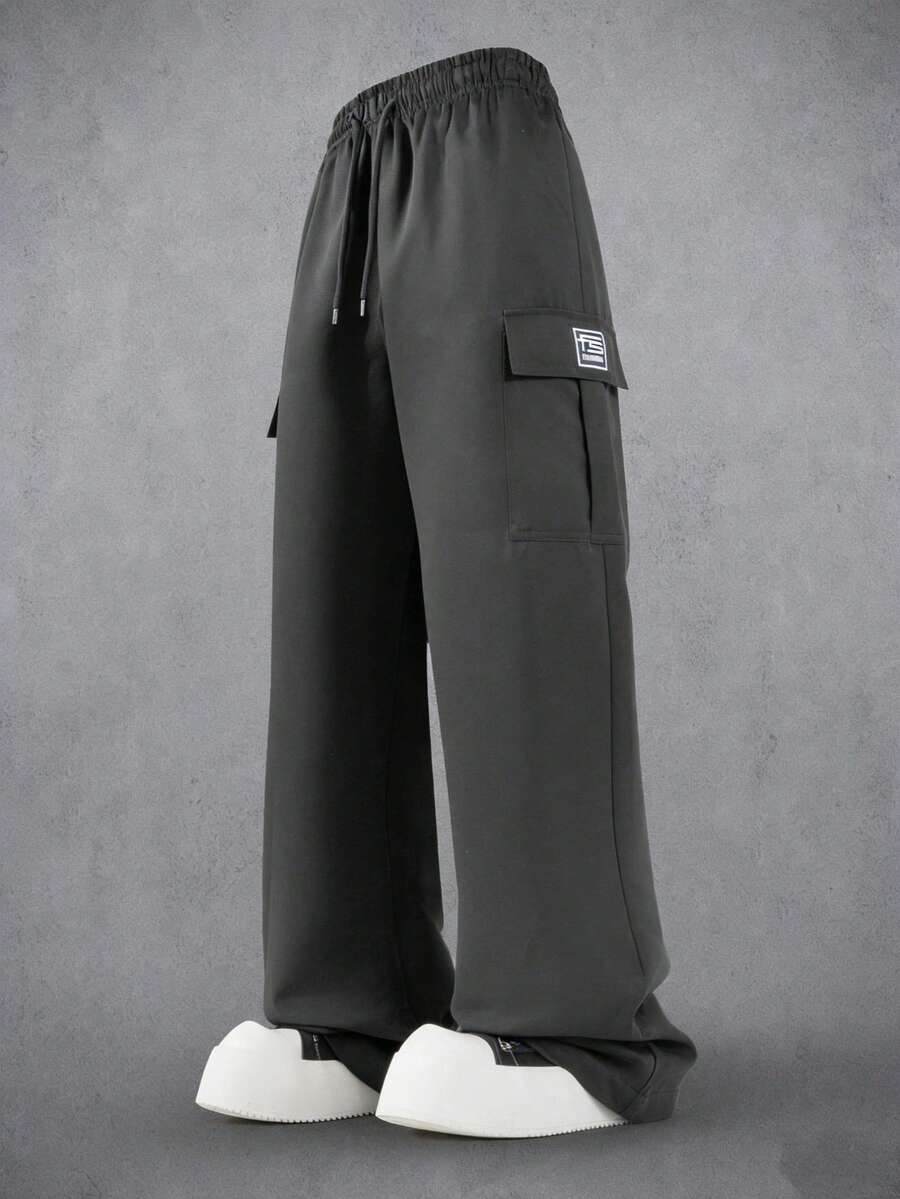 Men's Practical Cargo Pants, Suitable For Outdoor Travel. This Utility Pants Feature Multi-Pocket Design, Combining Campus Style. It's An Excellent Gift For Boyfriend Or Husband. - Grey - View 1