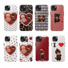 Monchichi Polka Dots Mix Leopard 2-In-1 Film Phone Case Frosted For IPhone 17 Air/16/15/14/13/12 Pro Max 14 15 16 17 Plus 11/X/Xsmax/Xr/7/8/Se Thickened Double-Layer Drop-Proof Protective Case Anti-Yellowing And Bright Colors - 圖案5 - 查看 1