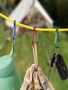 2pcs/10pcs/20pcs Aluminum Alloy Keychain, Car Key Spring Clip Hook, Suitable For Key Holder, 10pcs Tow Rope Clip Set - A - View 7