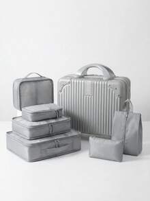 6/8/10 Stück Reise-Organizer Taschen, Polyester Packtaschen, Kleidung, Unterwäsche, Schuhe Sortier-Aufbewahrung, geeignet für alle Arten von Artikeln, unverzichtbar für Reisen - Grau - Übersicht 2