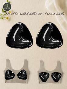 2 Packs Of Women's Triangle Double-Sided Self-Adhesive Breast Pads, Invisible Lifting Bra Pads, Reusable, Suitable For Sportswear, Swimwear, Etc. - Multicolor - View 17