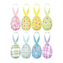 Nouveaux œufs décoratifs de Pâques, œufs enveloppés de mousse, ornements et jouets décoratifs d'œufs de Pâques - Multicolore - Voir 5