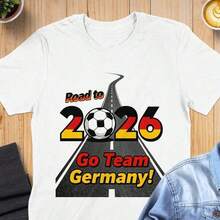Camiseta de fútbol unisex "Alemania camino al Mundial 2026", camiseta de fútbol "Go Team Germany", edición limitada, artículo para aficionados al fútbol, regalo del orgullo alemán220G C-AmiS-eta básiC-A de aL-Godón uniS-ex de 220 g gran valor. AdecuA-DA para todas las perS-onas, ya sean mujeres o hombres. Tejido duradero de alta C-Alidad apto para todas las costuR-AS, suave al tacto pero duradero. Tops transpirables. Conjuntos de otoño para mujer. Conjuntos para mujer, vaC-Aciones, disfraces de Halloween para mujer - Blanco - Ver 6