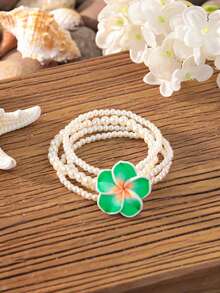Bohemian Style Crystal & Seed Bead Bracelet, Layered Daisy Flower Design For Women - Multicolor - View 17