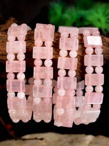 Handmade AAA Natural Quartz Crystal Beaded Bracelet, Elegant Women's Jewelry - Multicolor - View 8