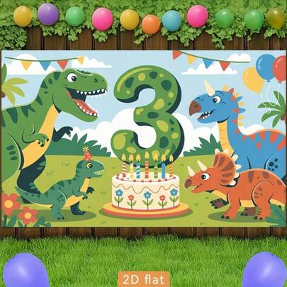 1pc 2D Flat Jungle Adventure Theme Birthday Party Backdrop (Includes Lion, Tiger, Monkey And Other Animal Patterns), Jungle Theme Photography Studio Decor, Made Of Durable Polyester Fabric, Suitable For Home Use, Available In Multiple Sizes And Scenes