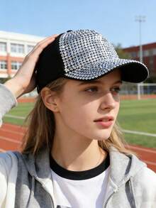 1/2顶 Y2K 复古全镶钻男女通用棒球帽：街头服饰必备，适合学校、酒吧及各种场合 - 彩色 - 查看 5