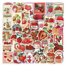 50pcs Strawberry Stickers Aesthetic Vibes For Journal, Phone Case, Tablet, Water Bottle, Desk, Helmet, Bike, Luggage, Waterproof Decals - Multicolor - View 9
