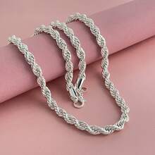 1pc Women's Silver Twisted Link Bracelet - Silver - View 1