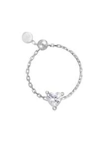 1枚925纯银极简星形链戒指，奢华风格可调节戒指，适合女性日常佩戴/婚礼新娘首饰，精致珠宝 - 金色 - 查看 16