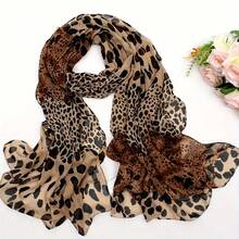 1 Piece Of Bohemian Classic Leopard Print Chiffon Scarf, Lightweight, Mature, Thin, Breathable Shawl For Summer Outdoor Sun Protection And Beach Use - cà phê nhẹ - Xem 4