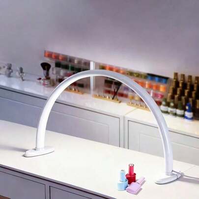 1pc Crescent-Shaped Metal LED Desk Lamp, USB Powered, Portable & Practical, Suitable For Manicure, Eyelash Extension, Tattoo Lighting, Fashion Design, Manicure Lighting, Modern Stylish Desk Lamp Gift