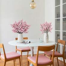 8支仿真深粉色满天星，丝绸花束，适合婚礼新娘派对家居DIY花艺装饰 - 粉色 - 查看 5