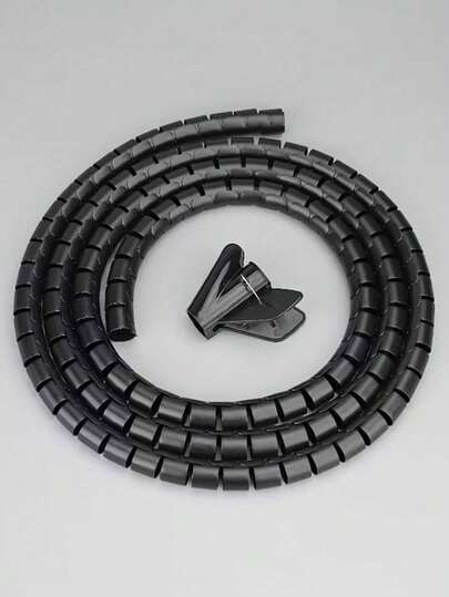 1 Roll 1M Flexible PVC Cable Management Sleeve - Durable Waterproof Cable Organizer Suitable For Computer, Car Etc. - Easy Installation Without Tools, Cable Organizer For Office Desk