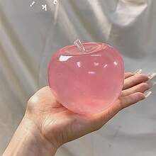 1个粉色水晶大苹果造型挤压玩具，慢回弹减压玩具，超薄可塑性奶油质感手工挤压球 - 彩色 - 查看 8
