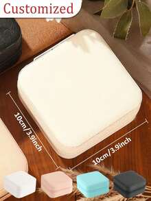 Hộp đựng trang sức cá nhân hóa với tên/chữ cái đầu tùy chỉnh - Thiết kế hoa văn trang nhã – Hộp du lịch màu be tùy chỉnh với khóa kéo và lớp lót vải, món quà cầu hôn hoàn hảo cho phù dâu hoặc vật kỷ niệm của cặp đôi, thiết kế trang nhã | Lớp lót mềm mại, quà cưới, hộp đựng trang sức - Nhiều màu - Xem 5