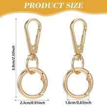 2Pcs Keychain Clip, Swivel Snap Hooks, Double Opening Swivel Clasp, Metal Key Clip For Women Keychain Charms - Multicolor - View 3