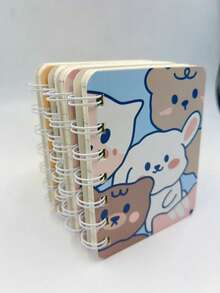 1pc Cute Rabbit Pattern Soft Cover Spiral Notebook, 50 Pages, Suitable For Student, Office, Gift, Diary, Learning Supplies, Stationery (Random Color Assortment) - Multicolor - View 4