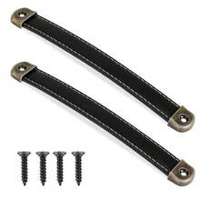 2pcs PU Leather Drawer Pulls, Leather Suitcase Handle, Leather Cabinet Handles With Mounting Screws, Modern Leather Cabinet Pulls - 2Pcs - View 12