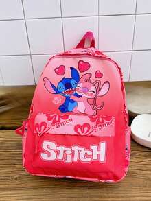 Disney Stitch Pink Fashion Backpack Suitable For Women & Teens - Tropical Hawaii Themed Backpack With Adjustable Shoulder Straps - Stylish Large Capacity Backpack And Casual Travel Bag - Professional Commuter Gear With Front Side Pockets - Multicolor - View 14