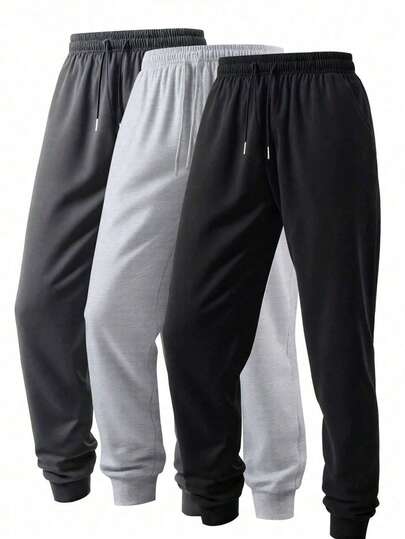 Men's Solid Color Simple Versatile Knit Pants, Suitable For Sports And Casual Wear, Fashionable And Comfortable. Women Can Give It As A Gift To Their Boyfriend Or Husband.