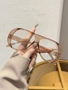 New Retro Fashion Oversized Non-Prescription Glasses Glasses, Elegant Personalized Versatile Daily Wear Non-Prescription Glasses Eyeglasses For Women - Multicolor - View 6
