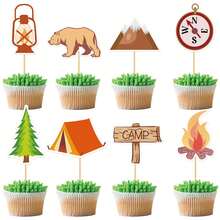 Farm Animal Cake Decorations, Including Cute Cow, Chicken, Horse, Pig, Sheep, Tiger, Tractor, Mini Tent, Campfire, Tree, Camping Sign, Farm Birthday Decorations - Multicolor - View 9