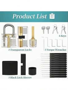 Locksmith Practice Lock Set, Locksmith Tools, Transparent Lock DIY Kit - A - View 6