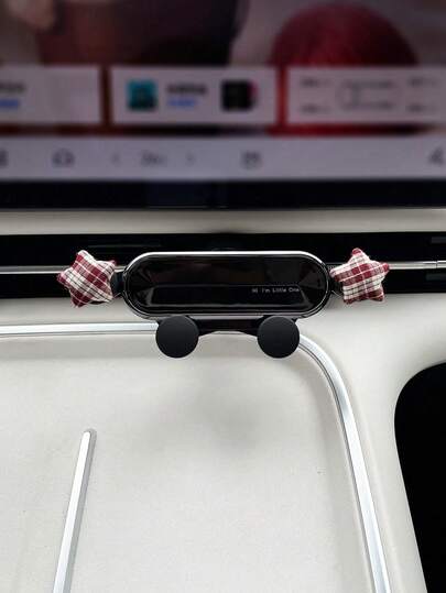 Plaid Pentagram Car Phone Holder, Creative Car Air Vent Mount, Navigation Bracket With Gravity Sensor