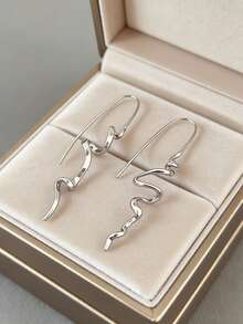 1 Pair Fashionable Abstract Design Earrings, Stylish, Elegant, Exquisite (No Gift Box) - Style 1 - View 7