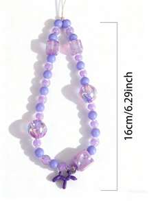 Lightweight Dog Element 1pc Dreamy Purple Iridescent Crystal Balloon Dog Phone Lanyard Beaded Bracelet Bag Charm Spring Birthday Gift - Multicolor - View 3