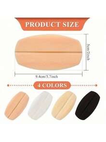 4/2pcs Silicone Bra Strap Clips, Nude + White + Black, Non-Slip Shoulder Pads, Soft Invisible Bra Strap Protectors - / - View 4