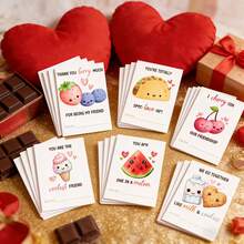 6张趣味感谢卡，尺寸3.94x5.91英寸，6款可爱食物双关语设计，是送给爱人、家人、朋友的完美贺卡，适用于情人节、母亲节、父亲节、圣诞节、课堂交换以及各种纪念日。 - 查看 3