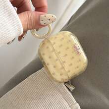 极简半透明乳黄色紫色波点挂环耳机保护套，兼容 Pro 2，可爱 Apple 4 极简 3 新款 1/2 代耳机保护套，女士款 - 黃色 - 查看 11