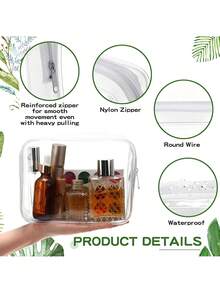 “海滩见”字母印花防水PVC沙滩包，饰有贝壳和海星图案，PVC化妆包，PVC旅行收纳包，带拉链 - 轻便防褪色化妆洗漱包，男女通用，TSA认证便携式化妆箱，易于擦拭设计，是母亲、教师、朋友、护士、学生、度假、旅行必备洗漱包、母亲节礼物、夏季必备洗漱包、旅行洗漱包、洗漱袋、淋浴袋、防水袋、大容量收纳袋、女士旅行必备、邮轮必备、度假必备、旅行用品的理想之选。 - 彩色 - 查看 8