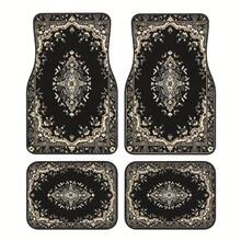 4Pcs Retro European Pattern Printed Car Floor Mat, GM Mat Is Suitable For All Seasons, Suitable For Cars, SUVs, Christmas Gifts For Men, Women, Car Interior Accessories - Bộ bốn món phong cách châu Âu cổ điển - Xem 5