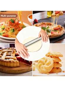 Stainless Steel Uncoated Rolling Pin, Hollow Lightweight Design, Reusable Dough Roller, Suitable For Baking, Pizza, Pastry, Cookies And Kitchen Baking Tools - Multicolor - View 5